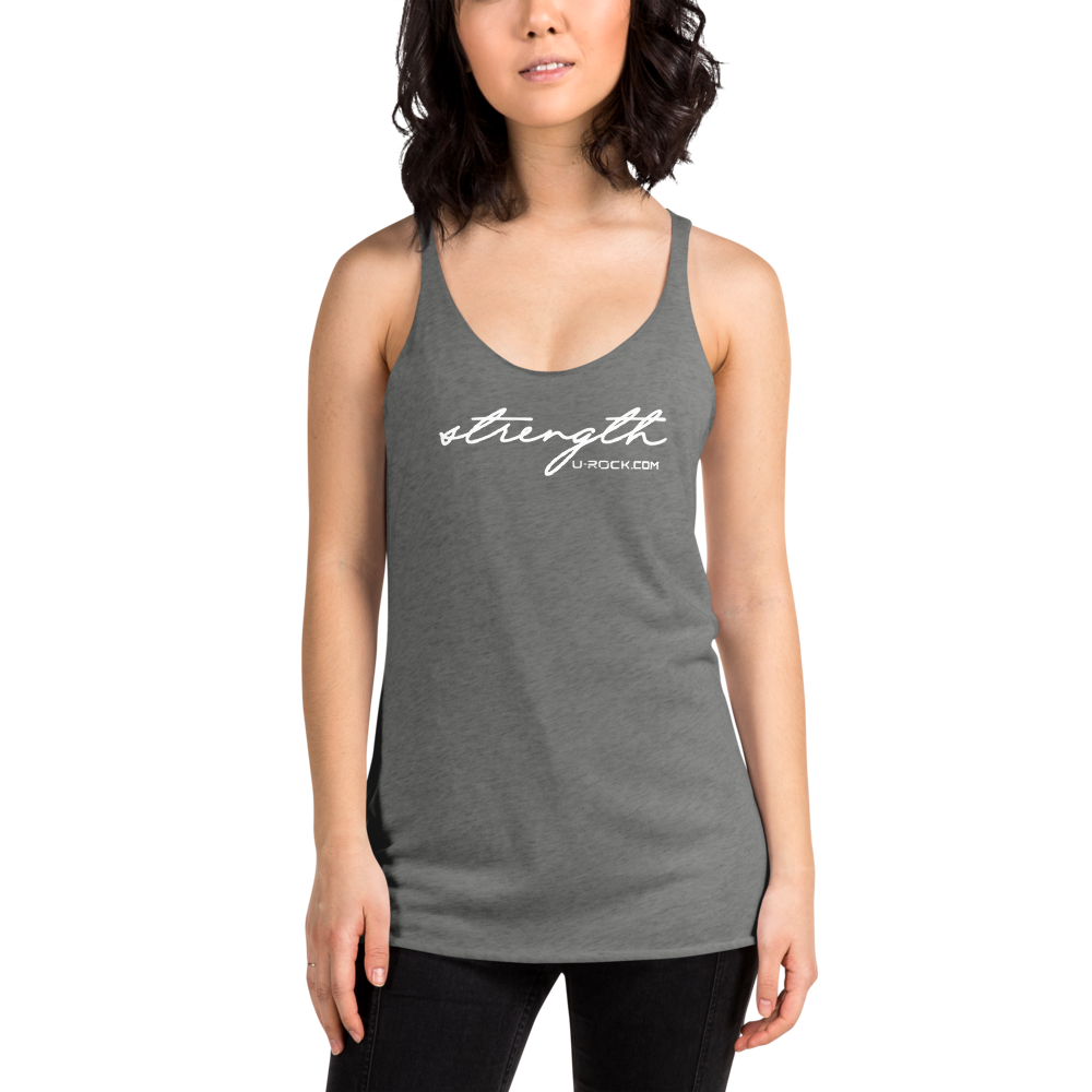 Racerback 'Strength' Tank Color Vintage Black | U-Rock Nation Apparel