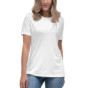 Embroidered Script Relaxed T-Shirt Color White | U-Rock Nation Apparel
