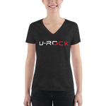 V-neck Tee Color Charcoal black Triblend | U-Rock Nation Apparel