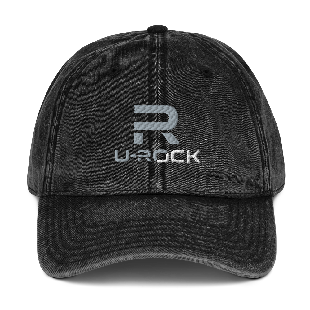 'U-Rock' Vintage Cotton Twill Cap Color Black | U-Rock Nation Apparel