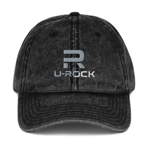 'U-Rock' Vintage Cotton Twill Cap Color Black | U-Rock Nation Apparel