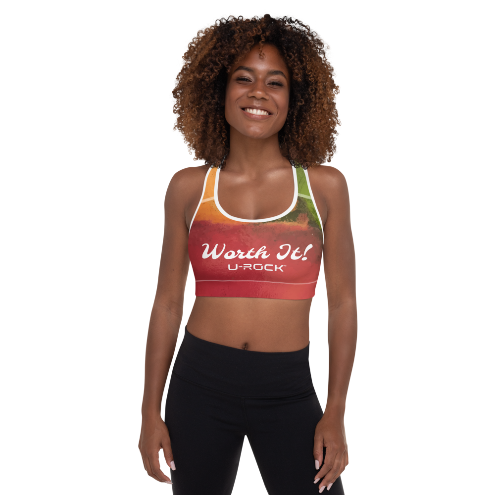 'Worth It!' Padded Sports Bra Size XS | U-Rock Nation Apparel